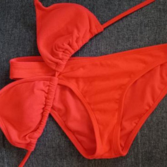 Orange Triangle String Bikini - Picture 1 of 5